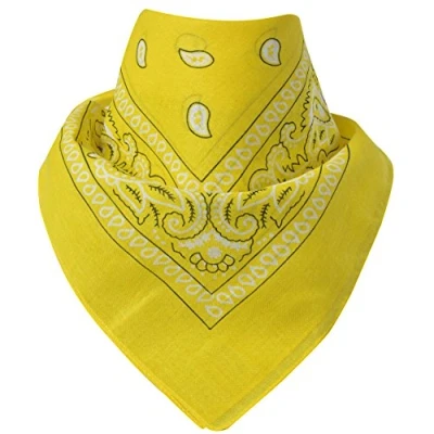 Afbeelding van Miobo Bandana, hoofddoek, halsdoek, 100% katoen, eenheidsmaat 55 x cm, kasjmier geel