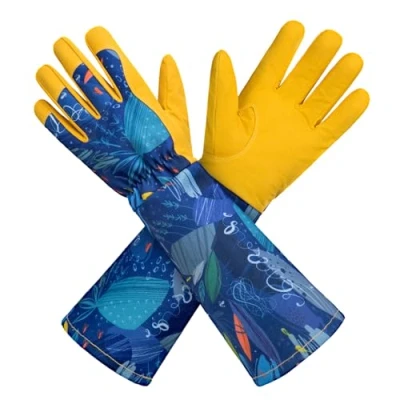 Afbeelding van KAYGO KG129L Lange tuinhandschoenen voor dames, kunstleer, waterdicht, werkhandschoenen tuinieren, huishoudelijk werk, onderarmbescherming tegen doornen,