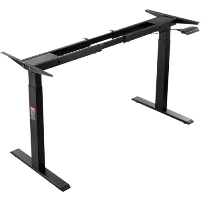 Image de VEVOR cadre de bureau debout double moteur, hauteur réglable 70 117 cm, pieds d&#039;ordinateur électrique, longueur 110 178 base poste travail pour la maison, uniquement, noir