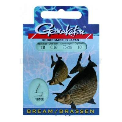 Afbeelding van Gamakatsu Onderlijn Brasem 1810B Maat : 75cm haak 10 0.16mm