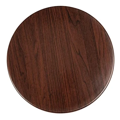 Afbeelding van Bolero Rond voorgeboord tafelblad, 600 mm, donkerbruin, voor gebruik binnenshuis, hittebestendig tot 180 C, GG643