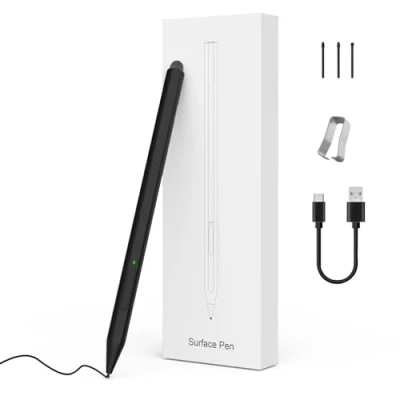 Afbeelding van MoKo Stylus Pen voor Surface, Fast Charging Surface Microsoft Pro 7/8/9/X/6/5/4/3 Dual End Digital Pro/Book/Laptop/Go/Studio, 4096 Druk Palm Rejection, zwart