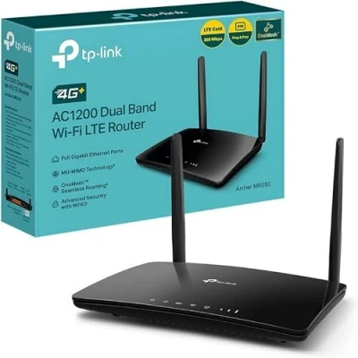 Afbeelding van TP Link Archer MR550 4G Cat6 300Mbps router, dual band AC1200 WLAN, met SIM, microSIM, gigabit LAN/WAN poort, MU MIMO, zonder configuratie, OneMesh technologie