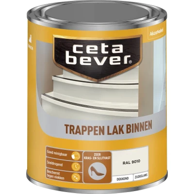 Afbeelding van Ceta Bever Dekkend Trappenlak AC 310 Ral 9010 0,75 liter Blanke lak &amp; Beits