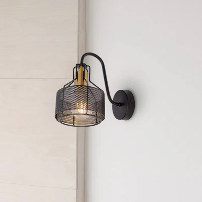 Afbeelding van Wandlamp Foro, 1 lamp, zwart/goud