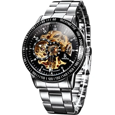 Afbeelding van Alienwork IK automatisch horloge, heren, dames, skelet, glazen bodem