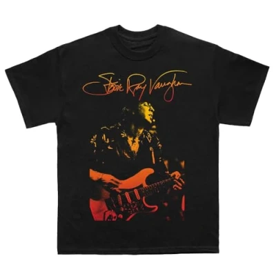 Afbeelding van Stevie Ray Vaughan Signature Heren T shirt XL Zwart