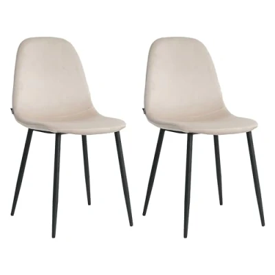 Afbeelding van Lina® Napoli Eetkamerstoel Cream Set van 2 Velvet