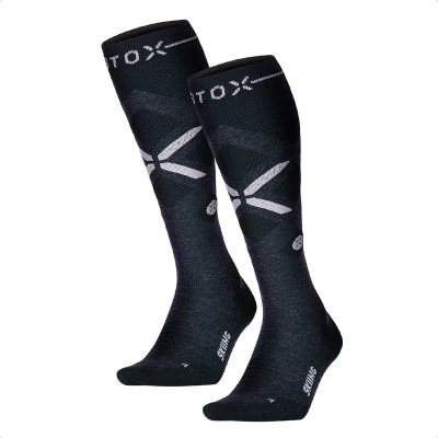 Afbeelding van STOX Energy Socks 2 Pack Skisokken voor Vrouwen Premium Compressiesokken Kleur: Donkerblauw/Roze Maat: Medium Paar Voordeel