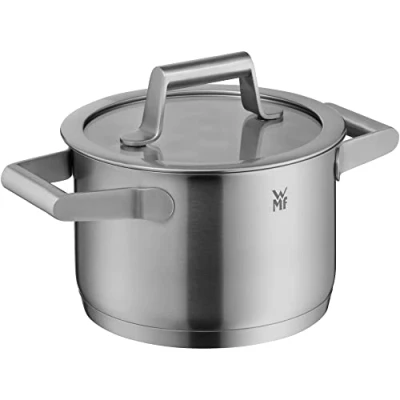 Afbeelding van WMF Comfort Line Inductiekookpan klein 16 cm, glazen deksel 1,9 l, Cromargan roestvrij staal mat, schaalverdeling aan de binnenkant, stapelbaar, ongecoat