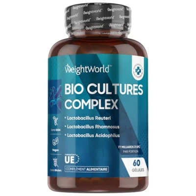 Afbeelding van Probiotica capsules 20 bacteriestammen met 77 miljard KvE Verrijkt een Prebiotica complex 60 Vegan supplement inuline &amp; FOS poeder 100% natuurlijk van WeightWorld