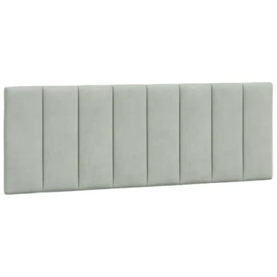 Image de vidaXL Coussin de tête lit gris clair 140 cm velours