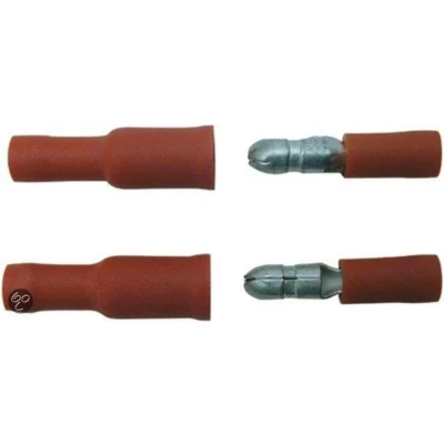 Afbeelding van Skandia kabelschoen rondsteker 4 mm assortiment rood 10 stuks