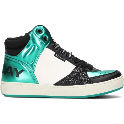 Afbeelding van Replay Cobra 7cc Hoge sneakers Meisjes Groen Maat 38