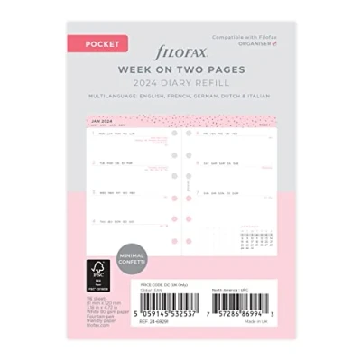 Afbeelding van Filofax Weekplanner zakplanner confetti 2024, wit