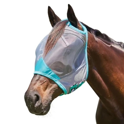 Afbeelding van Weatherbeeta Vliegenmasker Comfitec Deluxe Fine Mesh Grijs/Turquoise