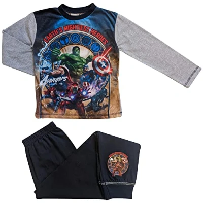 Afbeelding van Avengers pyjama blauw met grijs Marvel pyama maat 140