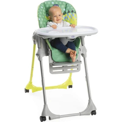 Afbeelding van Chicco Polly Easy Kinderstoel Inklapbare baby eetstoel Met stoelverkleiner Hoogte verstelbaar Crocodille