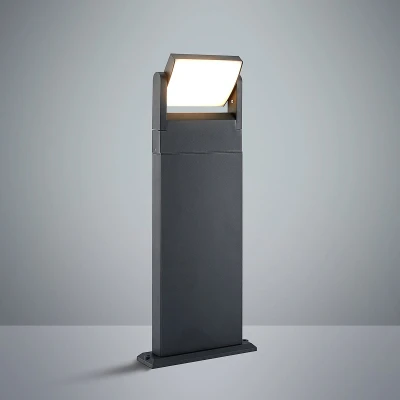 Afbeelding van Lindby LED buitenlamp 1licht aluminium, polycarbonaat H: 60 cm donkergrijs Inclusief lichtbron