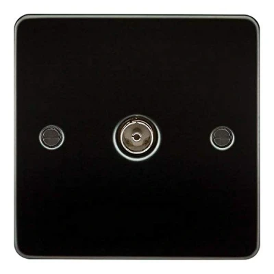Afbeelding van Knightsbridge FP0100GM Flat FPAV0100GM TV stopcontact 1G (niet geïsoleerd) geweerkanon 230V