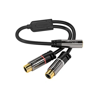 Afbeelding van KabelDirekt 0,2m 3,5 mm Adapter (3,5 vrouwelijk, 2x Cinch/RCA vrouwelijk) PRO Series
