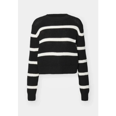 Afbeelding van Noisy May Nmmaysa O NECK Trui, Dames, Maat: XS, Black/eggnog