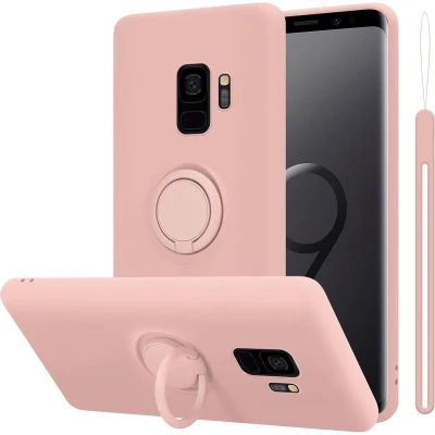 Afbeelding van Cadorabo Hoesje geschikt voor Samsung Galaxy S9 in LIQUID ROZE Beschermhoes van flexibel TPU silicone Case Cover met ring
