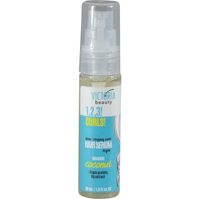 Afbeelding van Victoria Beauty 1,2,3! Curls! Show Stopping Curls Hair Serum 30ml Haarserum voor krullen Volle, volumineuze en perfect gedefinieerde in een mum van tijd! Vegan Biologische kokosnoot Drievoudig eiwit Vijgenextract