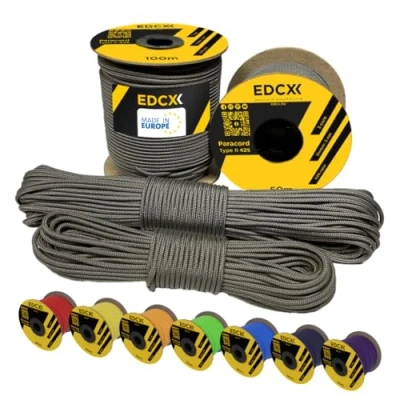 Afbeelding van EdcX Paracord 425 nylon 3 mm (15, 30, 50 en 100 m), type II, 100% nylon, strandtouwen, touw in verschillende kleuren (donkergrijs, 15 m)