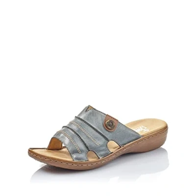 Afbeelding van Rieker slip on damesslippers, Blauw