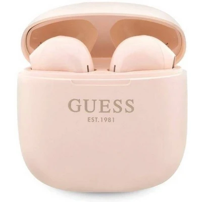 Afbeelding van Guess TWS True Wireless Script Logo Bluetooth In ear Oordopjes Roze