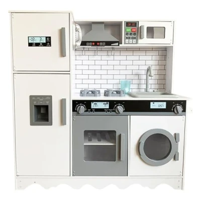 Afbeelding van Houten keuken speelgoed Speelkeuken Kinderkeuken inclusief keukengerei en wasmachine