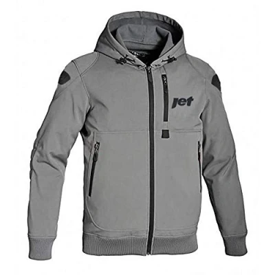 Afbeelding van Jet Motorjack zomer hoodie met beschermers Soft Shell (XL (EU 52 54), grijs)