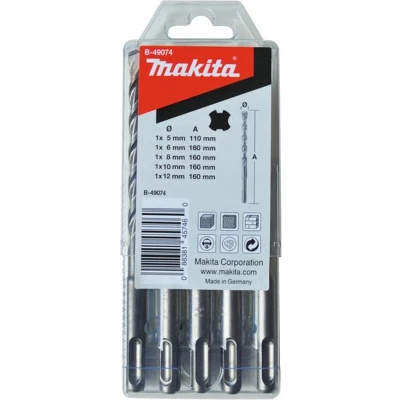 Afbeelding van Makita SDS VPlus boorset 5 delig Plus hamerboor vanadium voor metselwerk beton ( B 49074 )