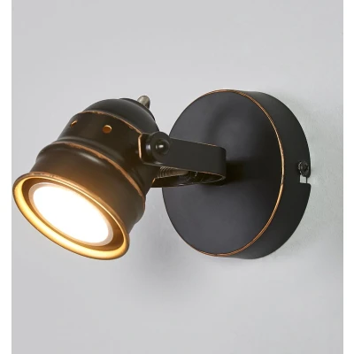 Afbeelding van Lindby wandlamp 1licht metaal H: 9.5 cm GU10 zwart, goud