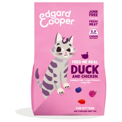 Afbeelding van 4x Edgard &amp; Cooper Kattenvoer Kitten Eend Kip 2 kg