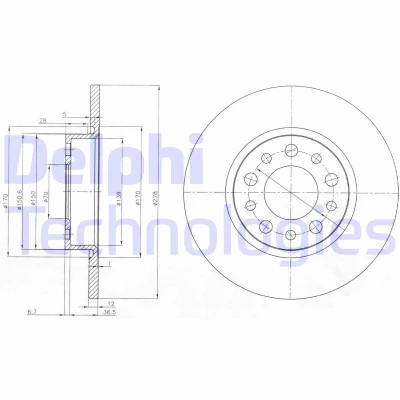 Afbeelding van DELPHI BG3994 Remschijf 278 12 5 volledig Geolied Semi finished Zonder wiellager, ABS sensorring ALFA ROMEO: 159 Sportwagon