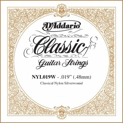 Image de D&#039;Addario NYL019W, .019 Corde au détail cuivre plaqué argent guitare classique