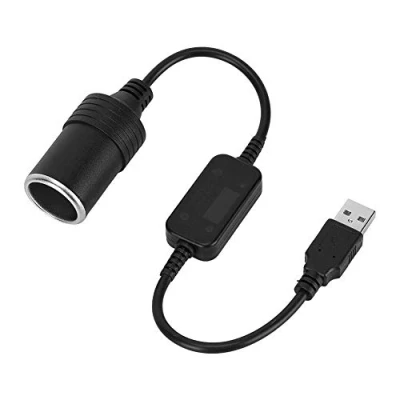 Afbeelding van Nikou Sigarettenaanstekeradapter, sigarettenaanstekerstekker, 5 V naar 12 V, USB adapter voor auto, sigarettenaansteker, converter van stekker vrouwelijk,