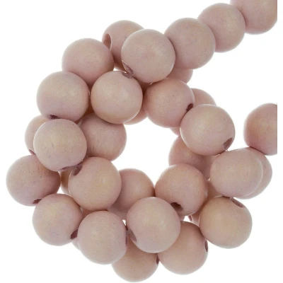 Afbeelding van Houten Kralen Vintage Look (12 mm) Peach Puff (70 stuks)