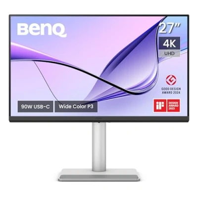 Afbeelding van BenQ MA270U 27&quot; 4K UHD Monitor voor MacBook Pro/Air 2 X HDMI USB C 90 W voeding Mac Color Match, hub, helderheid en volumeregeling op Mac, in hoogte hoek verstelbare voet, P3 kleurengamma M book mode Nano matte panel