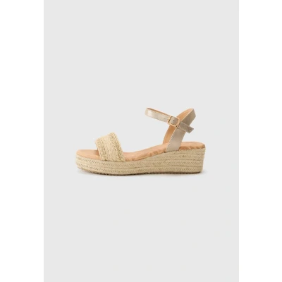 Afbeelding van mtng LITA Sandalen met sleehak, Dames, Maat: 39, Yute champagne Schoenen