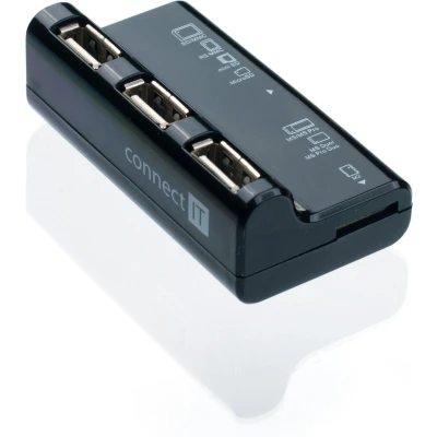 Afbeelding van Connect IT CI 87 interface hub 480 Mbit/s Zwart