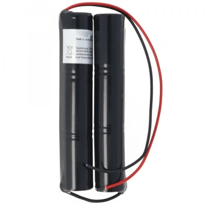 Afbeelding van Noodlicht batterij NiCd 7.2V 1800mAh 2x L1x3 Sub C met 200mm kabel