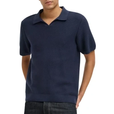 Afbeelding van JACK&amp;JONES JPRCCEASTON KNIT SPLIT NECK SS SN Heren Gebreide polo Night Sky