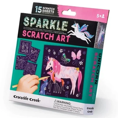 Afbeelding van Crocodile Creek Sparkle Kraskaarten Eenhoorn 15 kaarten