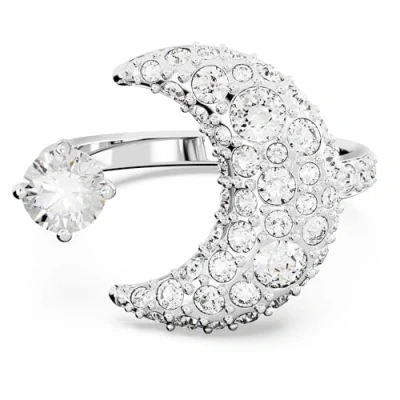 Afbeelding van Swarovski LUNA Motif Ring silvercoloured, Dames, Maat: 60, Silver coloured