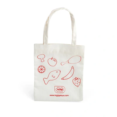 Afbeelding van Bigjigs katoenen kinder boodschappen tasje ( Natural Shopping Bag)