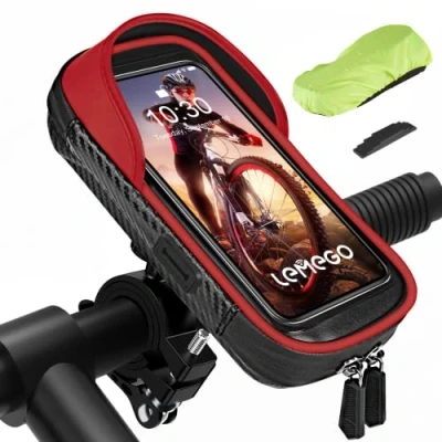 Afbeelding van Waterdichte telefoonhouder voor fiets, 360 graden draaibaar, stuurtas smartphone van 4,7 tot 7 inch, met regenhoes, fietsstuurtas