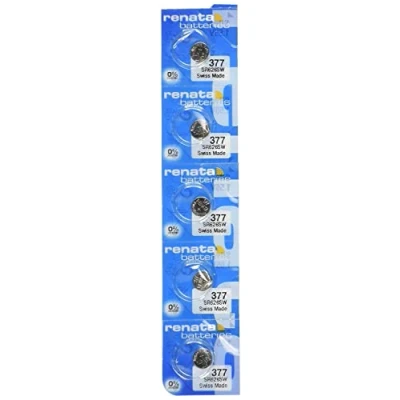 Afbeelding van Renata 377 SR626SW SR626 AG4 LR626 kwikvrije elektronische batterijen, zilveroxidevrij, 5 stuks (1 stuk)